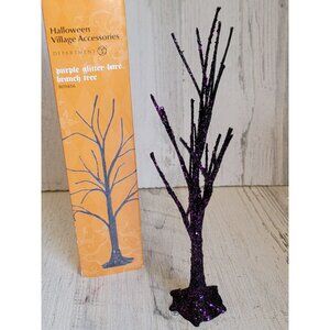 Dept 56 809456 purple glitter Bare Branch tree Halloween village accessory